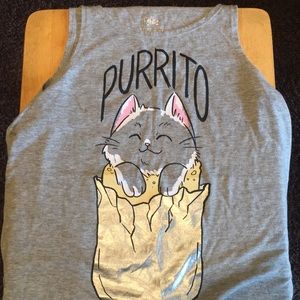 A cute purrito kids t shirt.